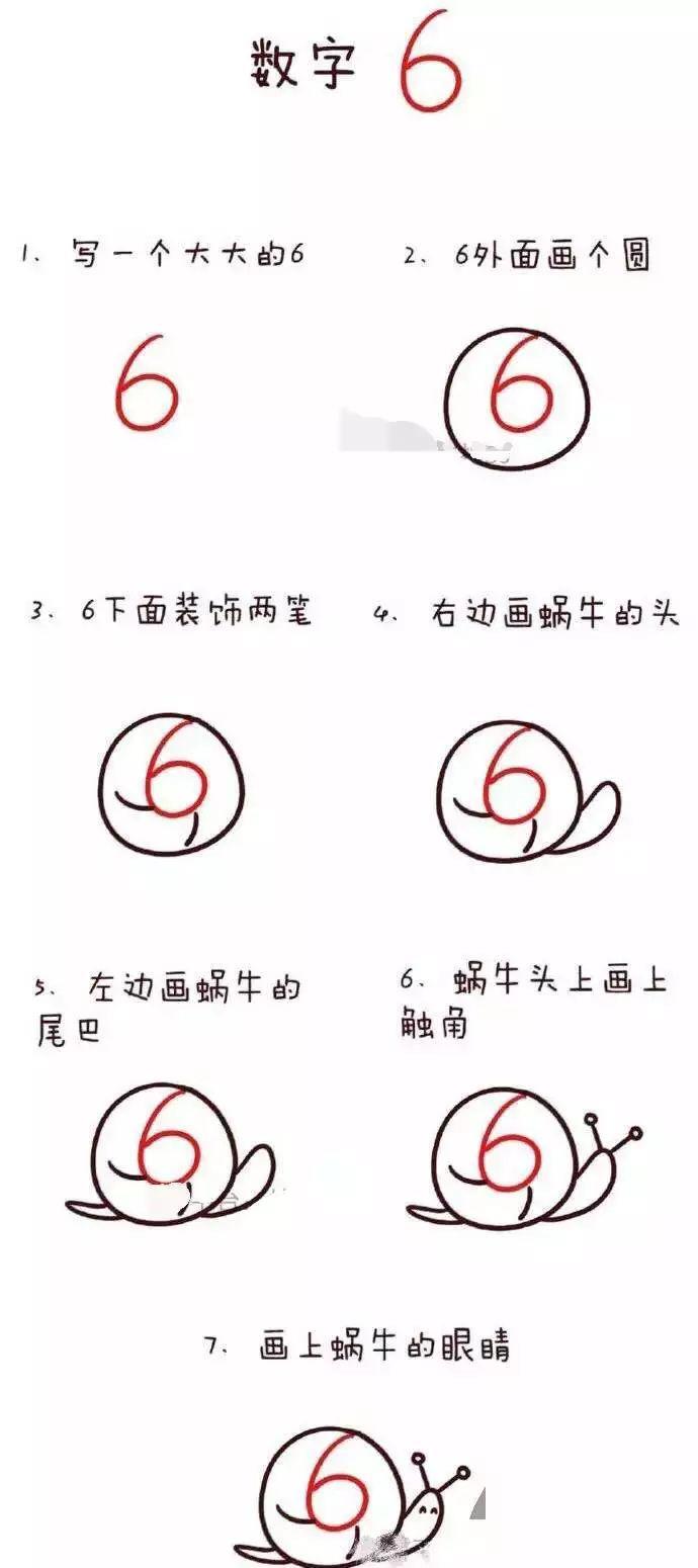 数字1到10也可以画出萌萌的简笔画,孩子一下就上手了
