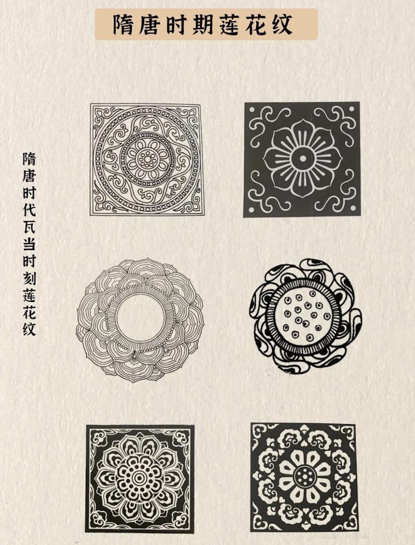 中国传统纹样,莲花纹!美