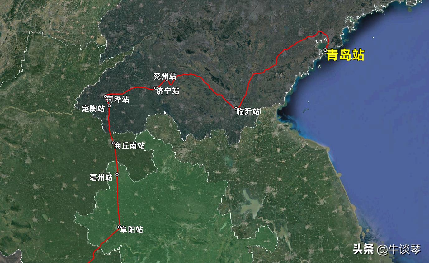 ​K1138次列车运行线路图：广西南宁开往山东青岛，全程2781公里