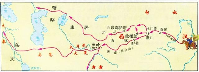 古丝绸之路路线示意图(全长7000多公里古代丝绸之路)