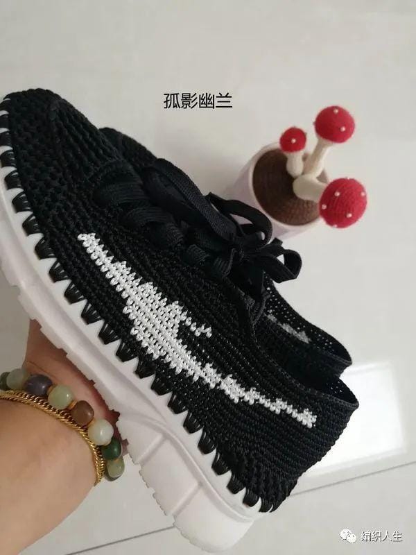 三叶草运动鞋钩针编织(红星尔克钩针运动鞋) 三叶草运动鞋钩针编织 红星尔克钩针运动鞋
