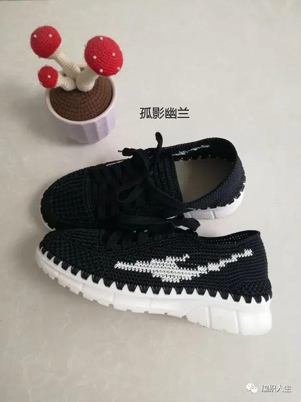 三叶草运动鞋钩针编织(红星尔克钩针运动鞋) 三叶草运动鞋钩针编织 红星尔克钩针运动鞋