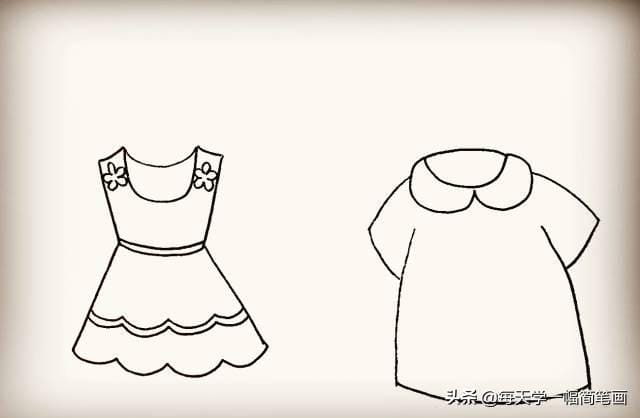 衣服100种画法简笔画(每天学一幅简笔画--60种衣服的简单简笔画画法) 衣服100种画法简笔画 每天学一幅简笔画