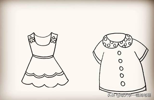 衣服100种画法简笔画(每天学一幅简笔画--60种衣服的简单简笔画画法) 衣服100种画法简笔画 每天学一幅简笔画