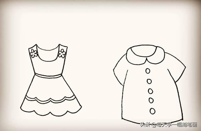衣服100种画法简笔画(每天学一幅简笔画--60种衣服的简单简笔画画法) 衣服100种画法简笔画 每天学一幅简笔画