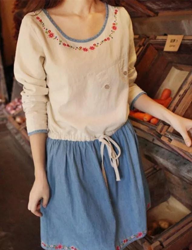 牛仔服上如何绣一朵可爱的小花(嫌弃衣服单调那就绣些小花) 牛仔服上如何绣一朵可爱的小花 嫌弃衣服单调那就绣些小花